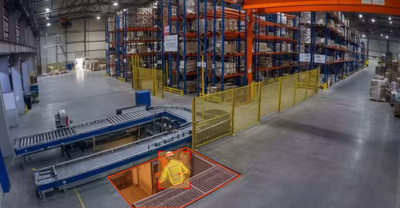 Hype Vision field analysis — staff and zone monitoring in a warehouse